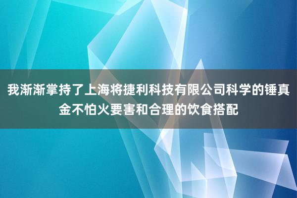 我渐渐掌持了上海将捷利科技有限公司科学的锤真金不怕火要害和合理的饮食搭配